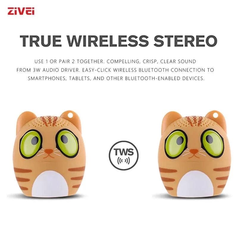 Zivei Mini haut-parleur Bluetooth Animal sans fil petit haut-parleur Portable musique caisson de basses colonne basse lecteur stéréo haut-parleur Christmas - snapkids