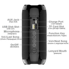 TG117 haut-parleur extérieur étanche Portable sans fil colonne haut-parleur boîte Support TF carte FM Radio entrée Aux - snapkids